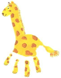 hand printed giraffe