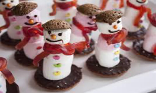 marshmellow snowman snack